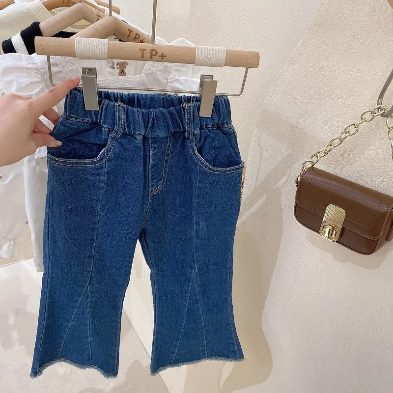 [363577] - Setelan Blouse Bordir Celana Panjang Jeans Anak Perempuan - Motif Small Bear