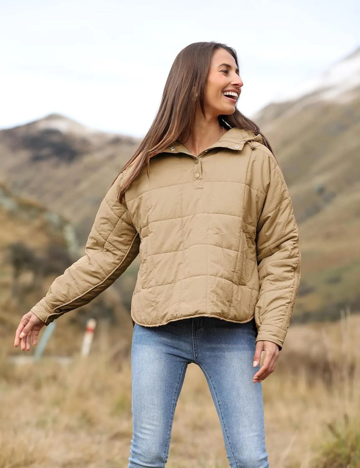 AMEBELLE Women's Oversized Hooded Puffer Jacket Quilted Jackets for Women Lightweight Winter Warm Padded Hoodies Coat