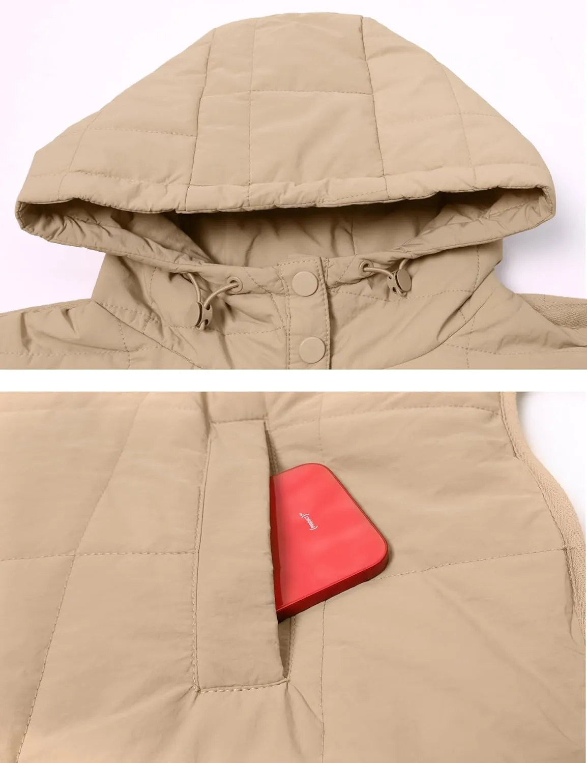 AMEBELLE Women's Oversized Hooded Puffer Jacket Quilted Jackets for Women Lightweight Winter Warm Padded Hoodies Coat