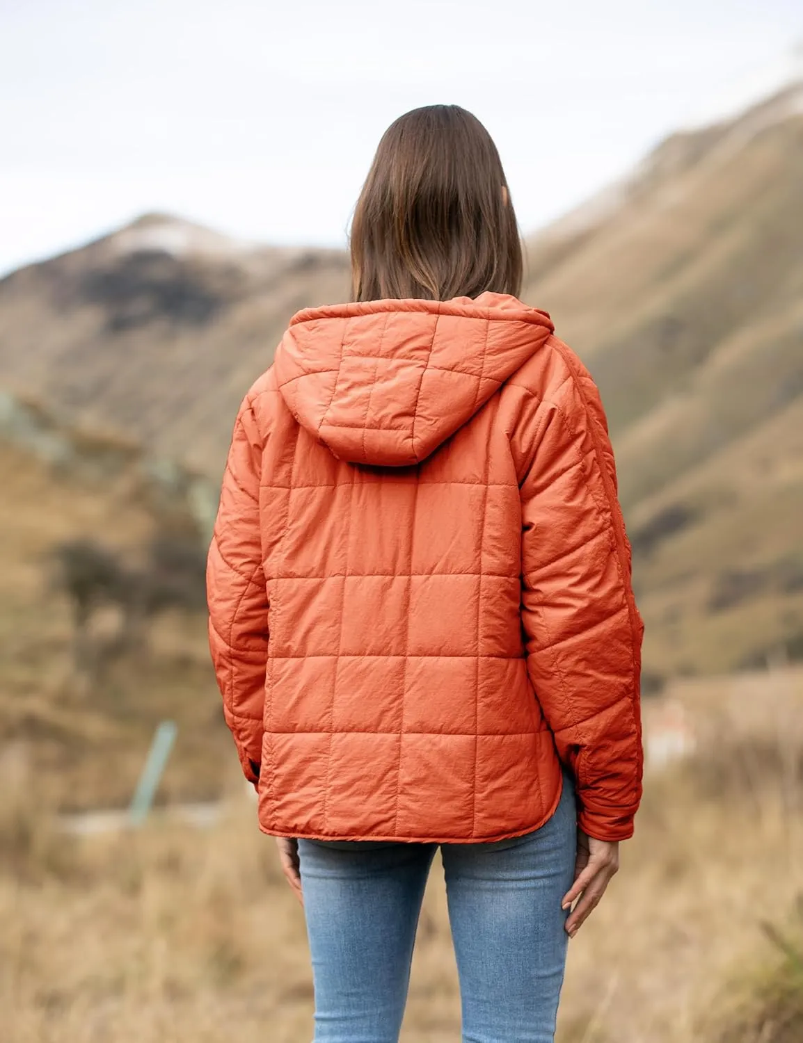 AMEBELLE Women's Oversized Hooded Puffer Jacket Quilted Jackets for Women Lightweight Winter Warm Padded Hoodies Coat