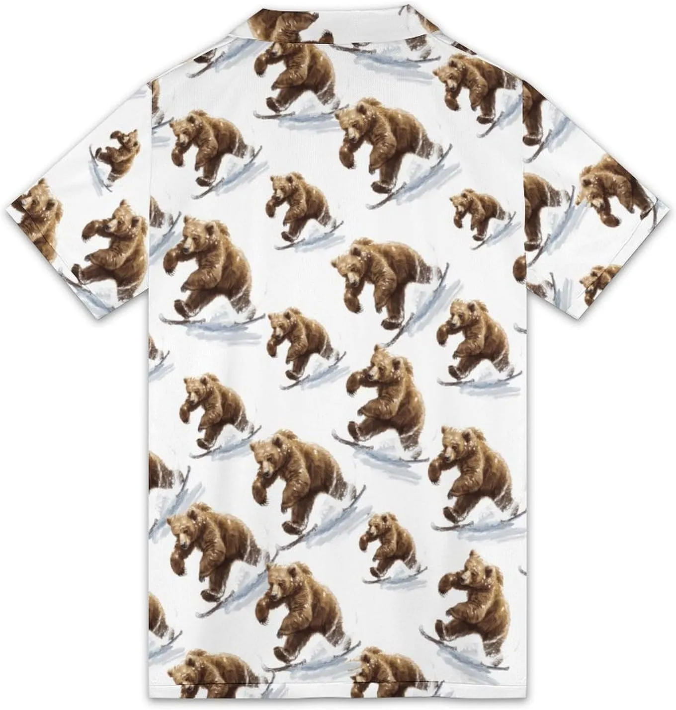 Bear Skating Mens Polo Shirts Short Sleeve Mesh Gym T-Shirt Summer Tee Top