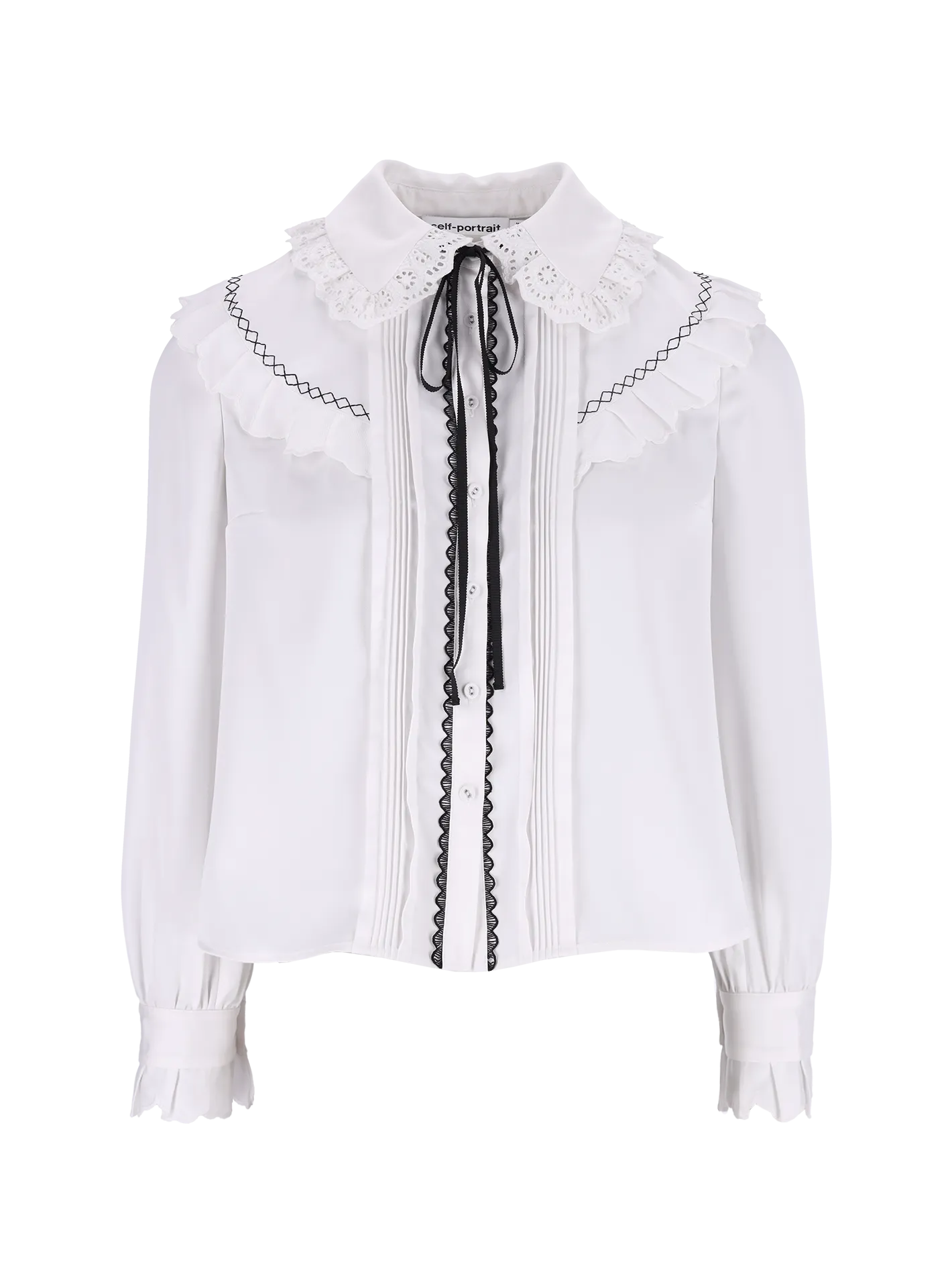 broderie-anglaise ruffled blouse