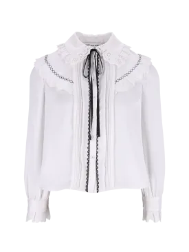broderie-anglaise ruffled blouse