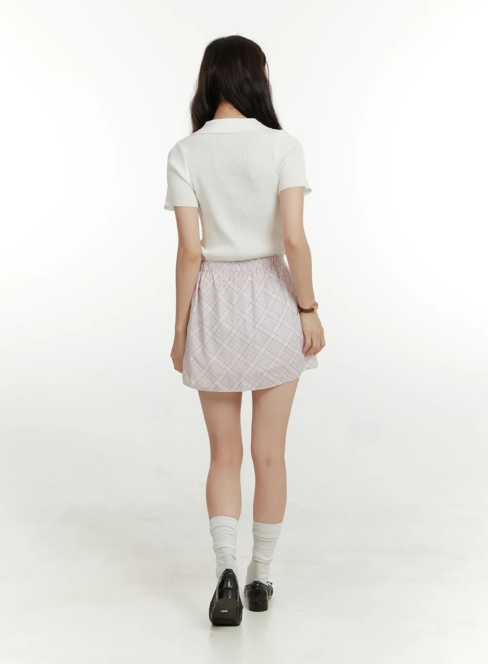 Checkered Bliss Mini Skirt OU419