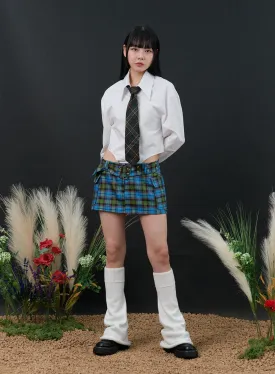 Checkered Buckle Mini Skirt IS306