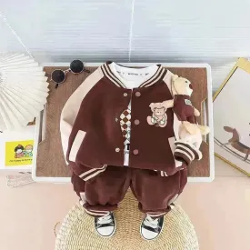 Children Fashionable Long Sleeve Three-piece Sweater Set