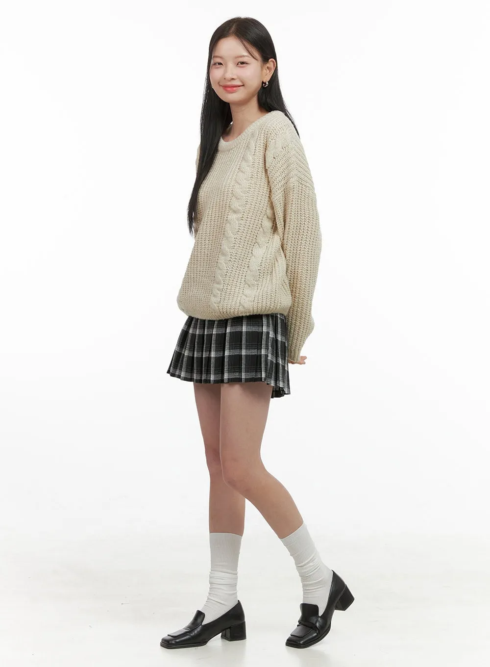 Classic Checkered Pleat Skirt OS411