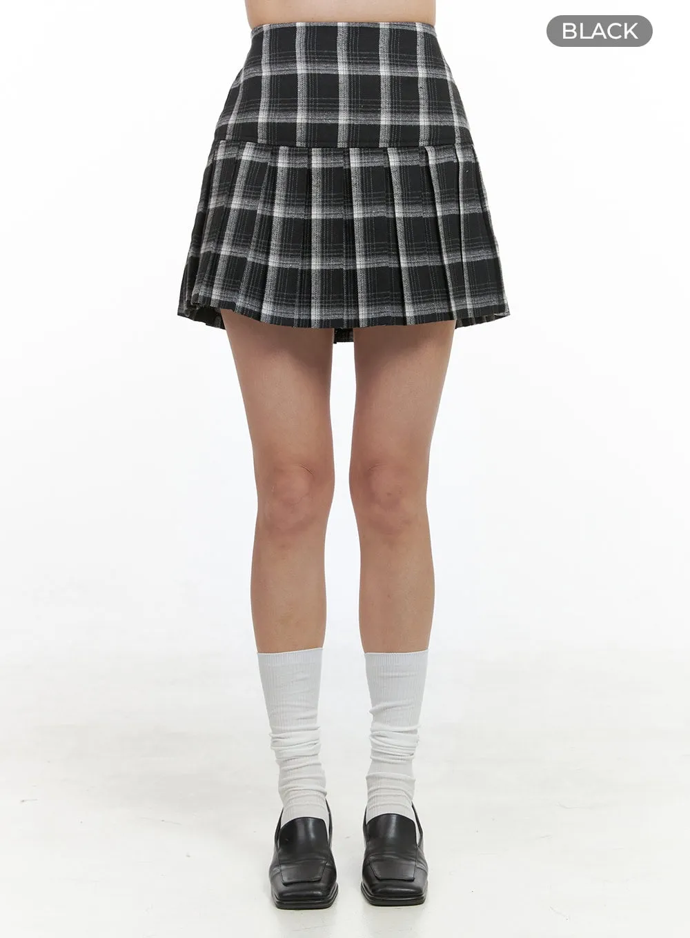 Classic Checkered Pleat Skirt OS411