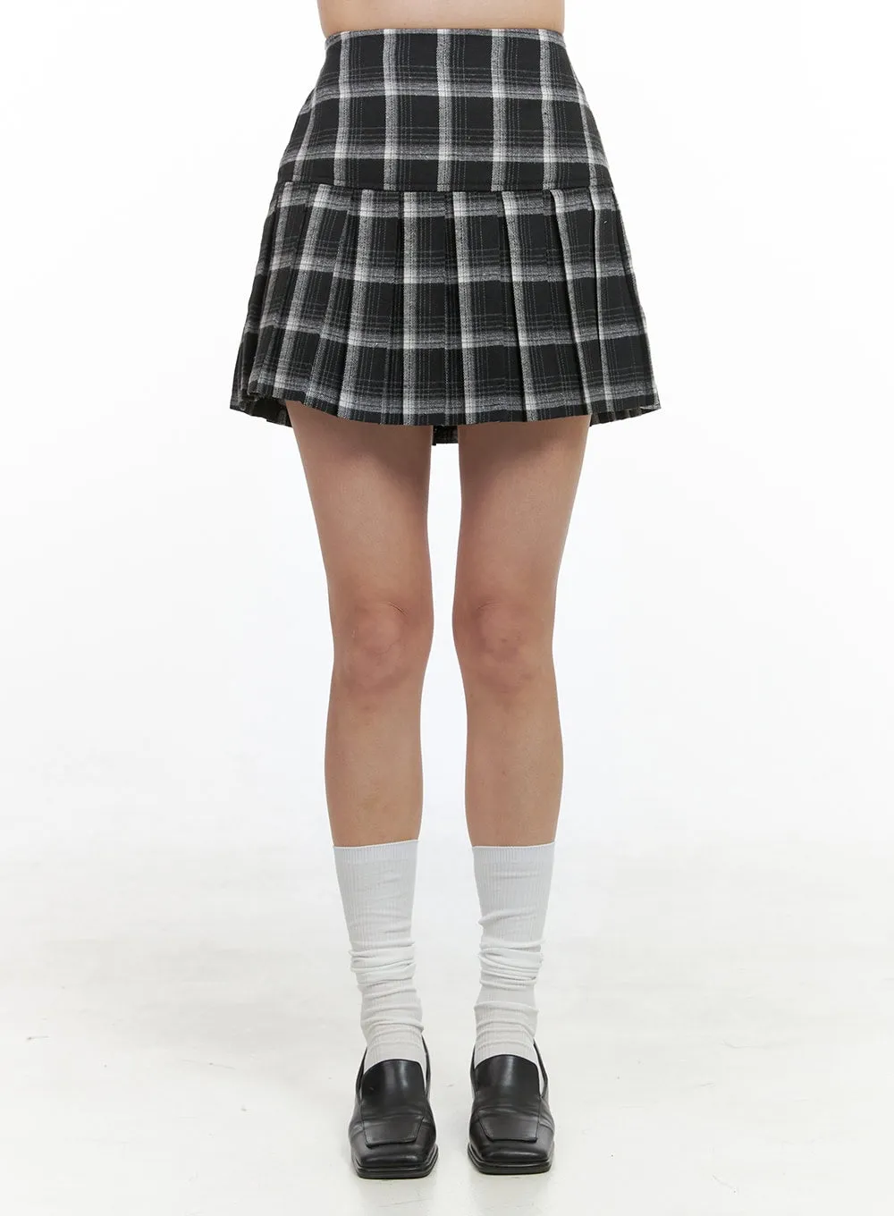 Classic Checkered Pleat Skirt OS411
