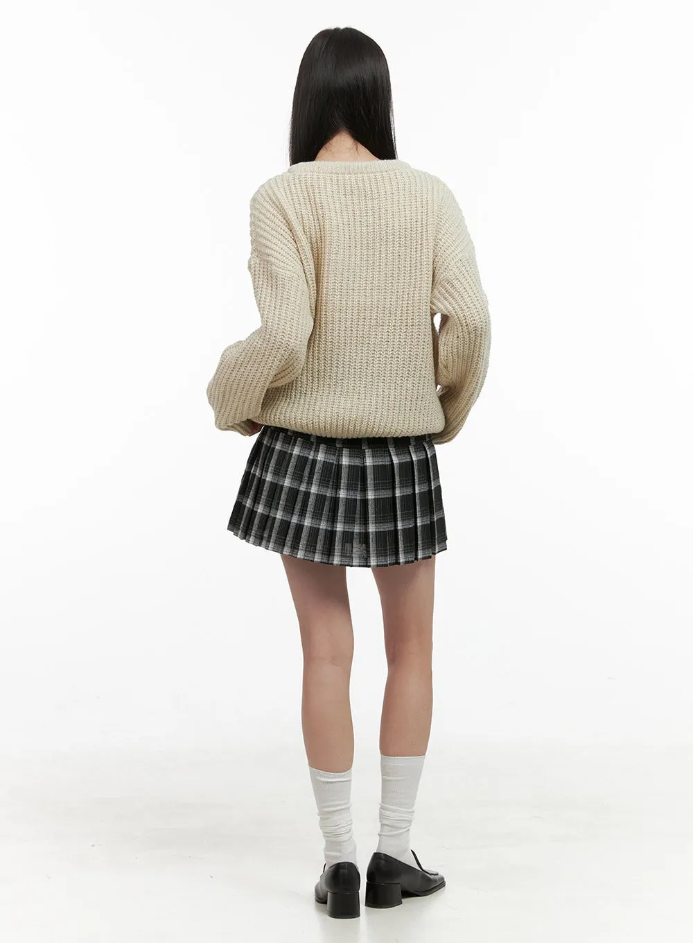 Classic Checkered Pleat Skirt OS411