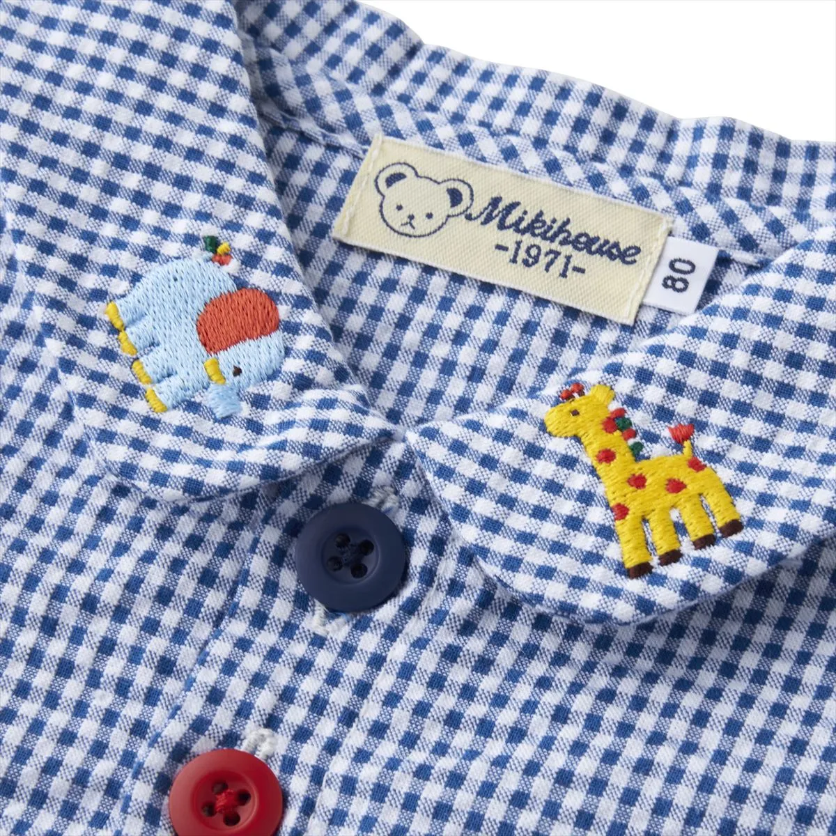 Classic MIKI HOUSE Bear Gingham Blouse