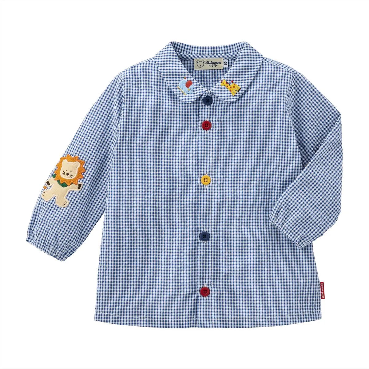 Classic MIKI HOUSE Bear Gingham Blouse