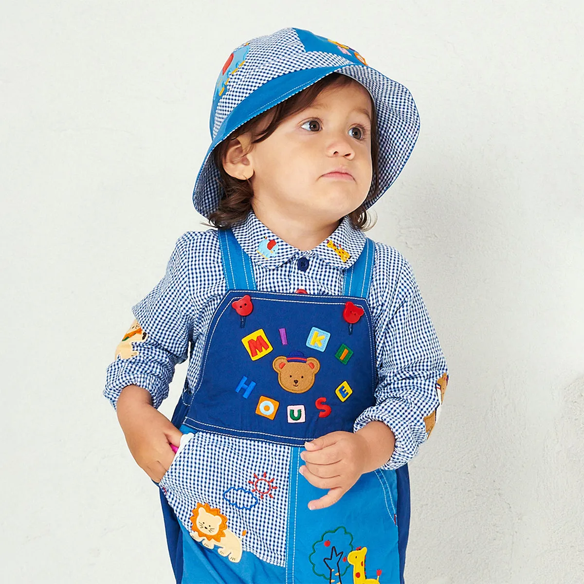 Classic MIKI HOUSE Bear Gingham Blouse