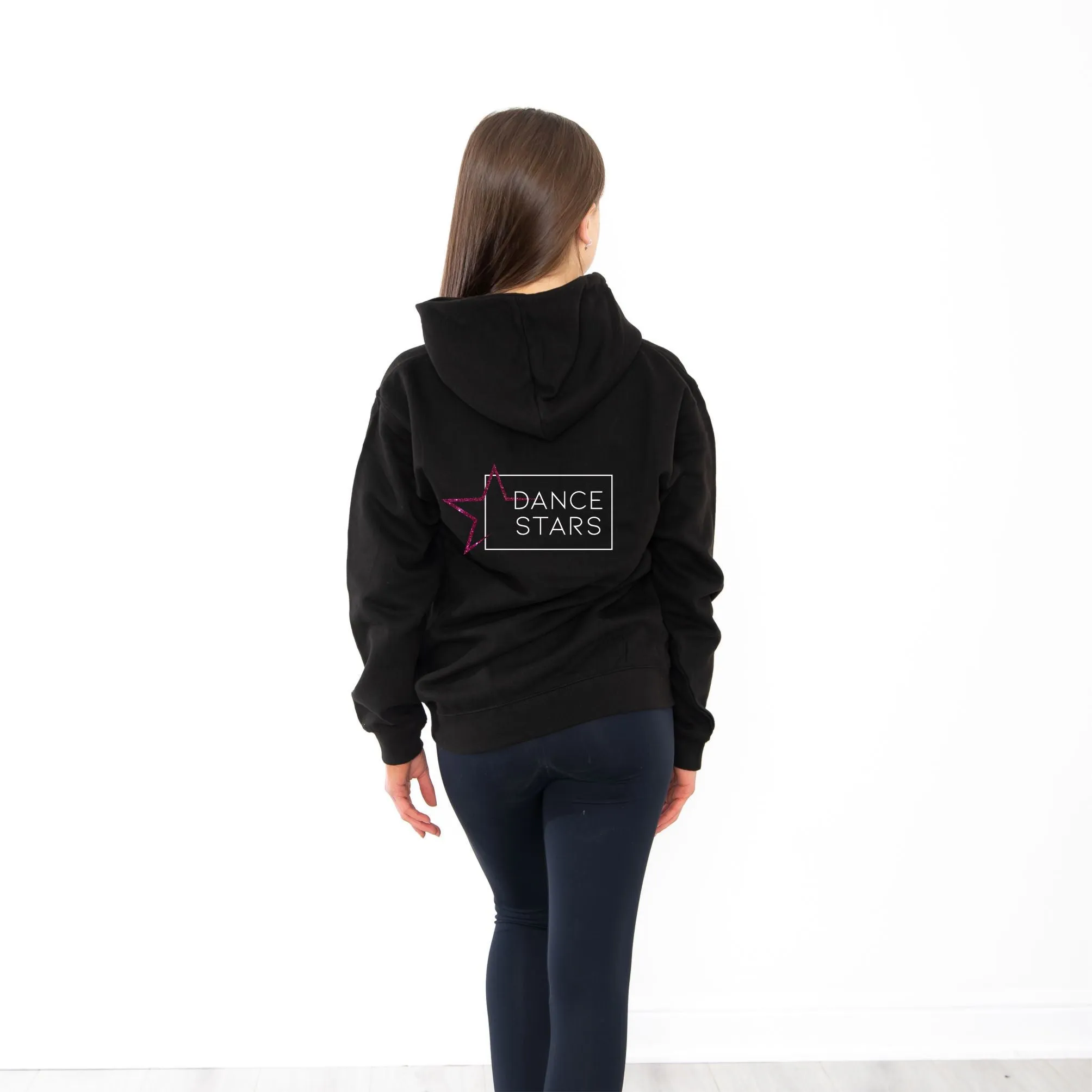 Dance Stars Pink Glitter Adult Hoodie
