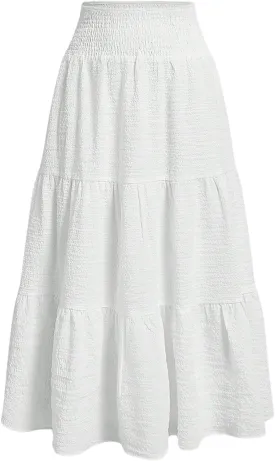 Floerns Girl's Floral Print Summer Layered Frill Trim Boho Long Skirt