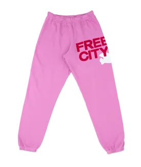 FREECITY Women Large Sweatpants Pink Lips Cherry 2