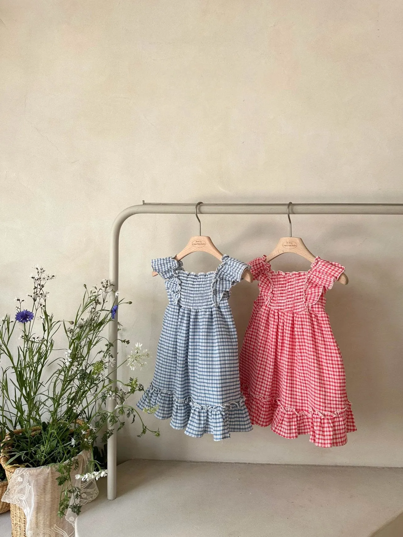 French Check Dress _ Blue