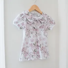 K Coulst Designs Floral Bow Collar Blouse
