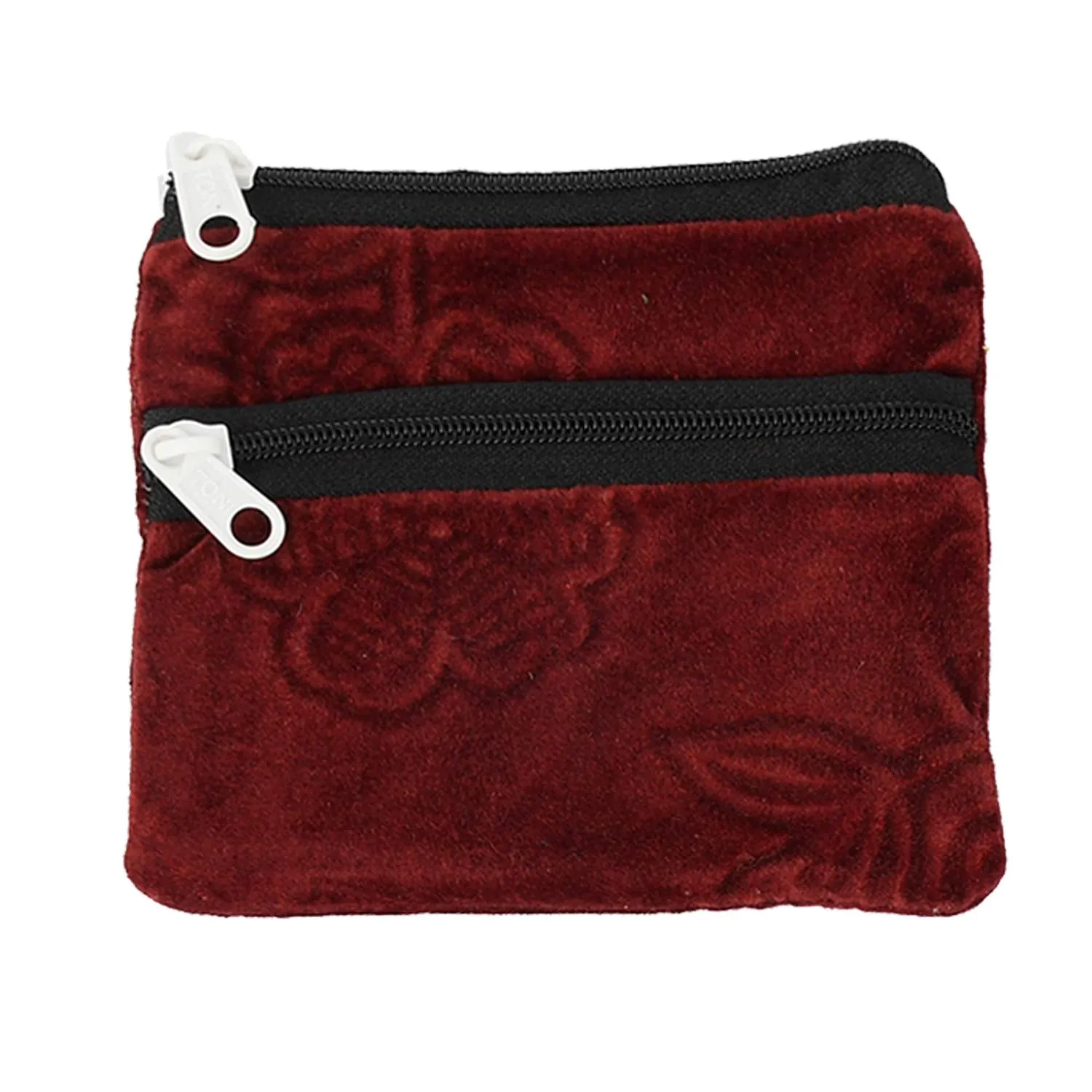 Kuber Industries Velvet 6 Pieces Women Cloth Handy Purse/Coin Pouch/batwa/Wallet With Two Zipper (Multi) -CTLTC039154