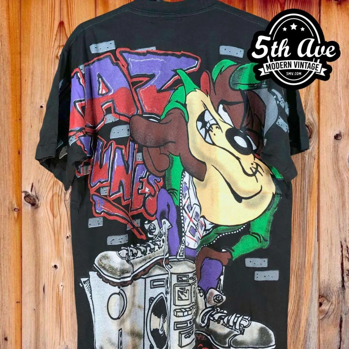 Looney Tunes Taz-Mania Taz Tunes - AOP all over print New Vintage Animation T shirt