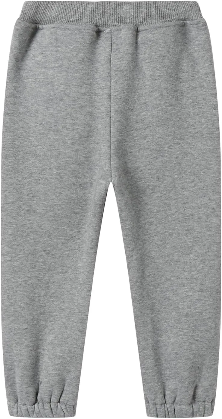 Mud Kingdom Girls Boys Drawstring Sweatpants Solid Colors Elastic Waist Slant Pockets 2-10 Years