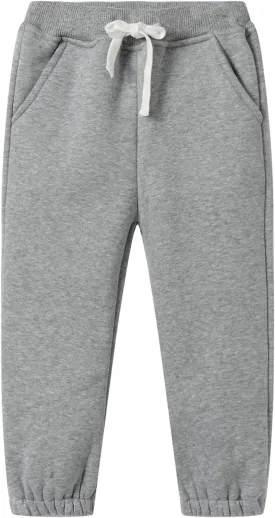 Mud Kingdom Girls Boys Drawstring Sweatpants Solid Colors Elastic Waist Slant Pockets 2-10 Years