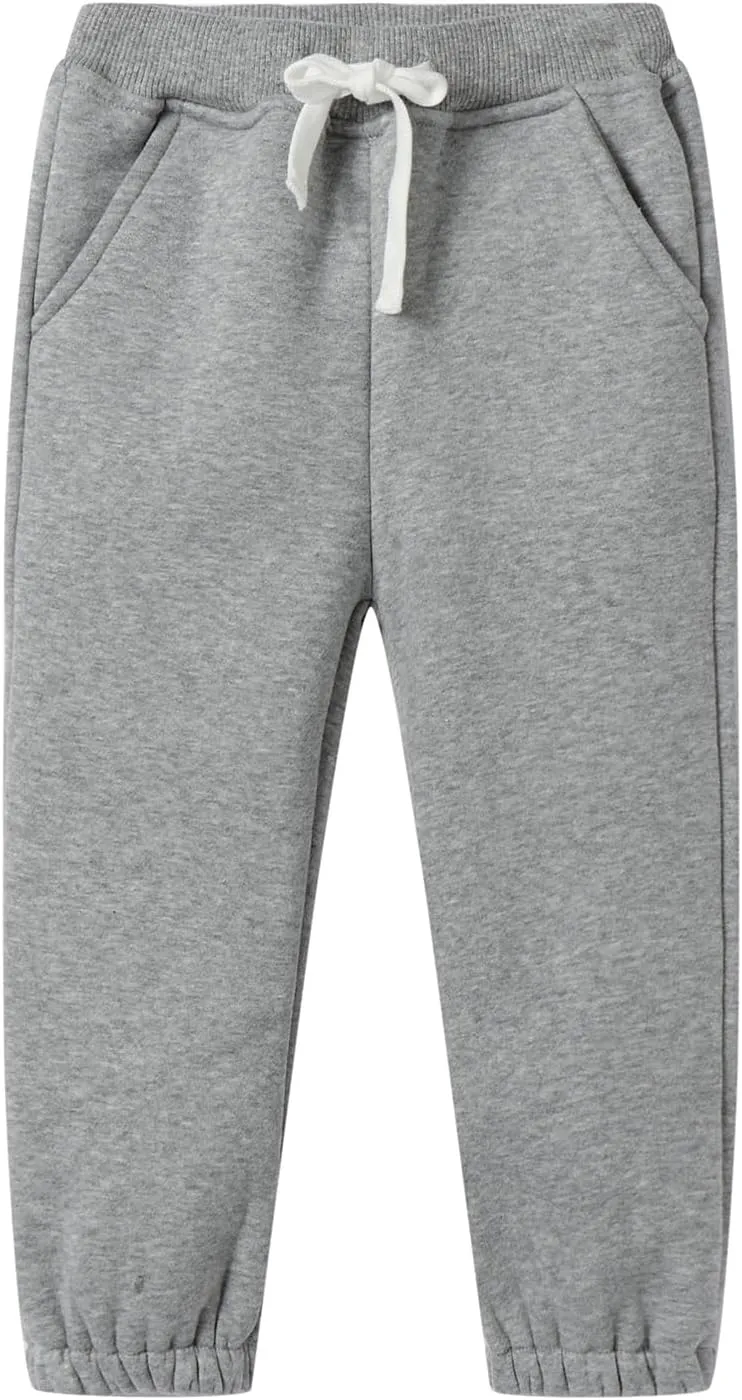 Mud Kingdom Girls Boys Drawstring Sweatpants Solid Colors Elastic Waist Slant Pockets 2-10 Years