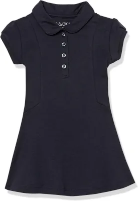 Nautica Girls' School Uniform Short Sleeve Polo Dress
