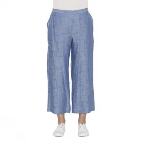 Pocket Detail Linen Pant in Denim