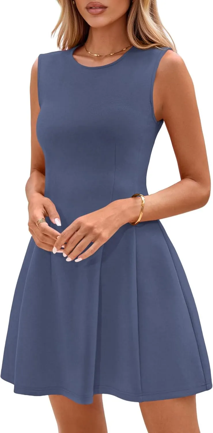 PRETTYGARDEN Women's Short Summer Dress 2025 Elegant Classy A Line Sleeveless Tank Graduation Cocktail Party Mini Dresses