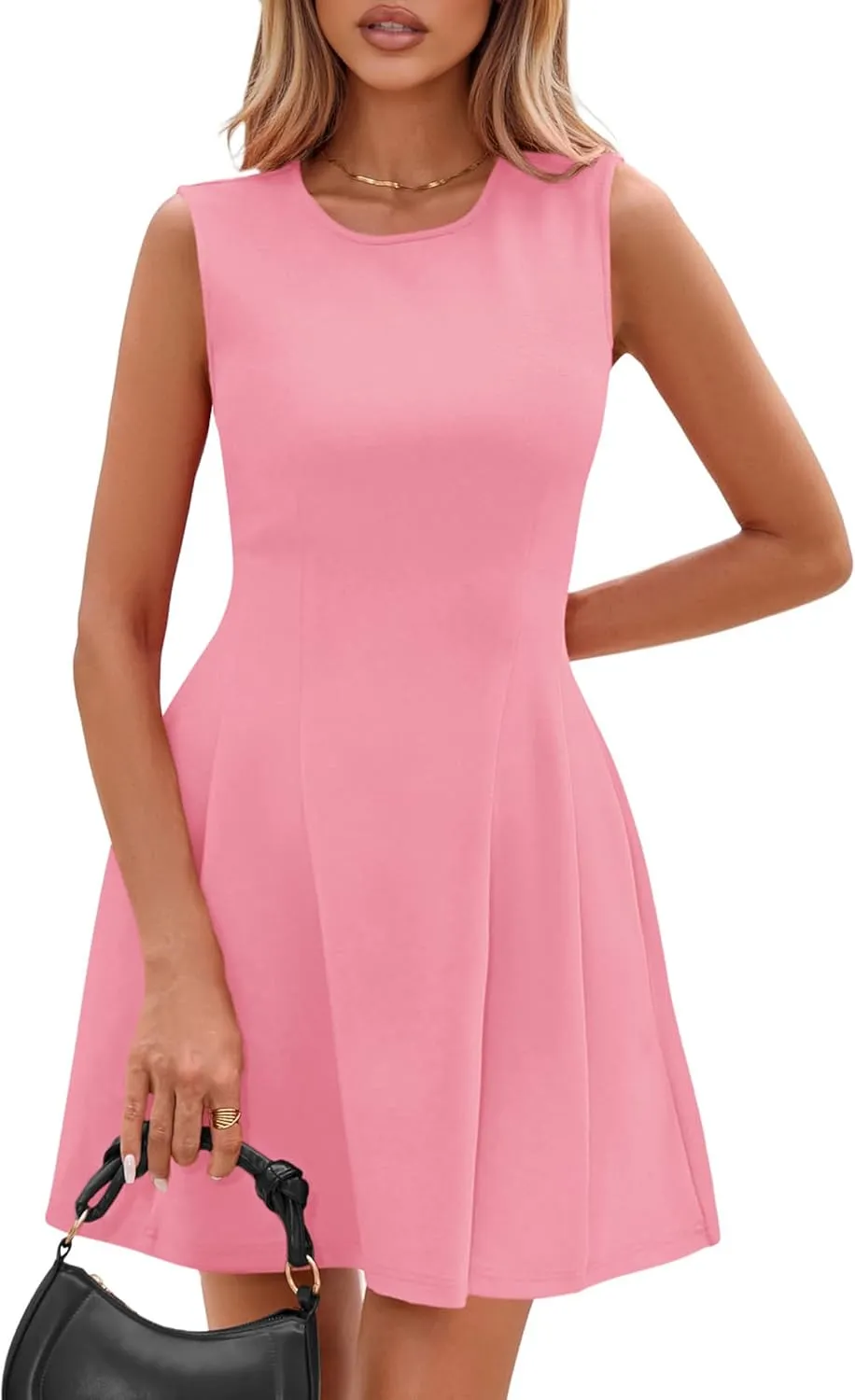 PRETTYGARDEN Women's Short Summer Dress 2025 Elegant Classy A Line Sleeveless Tank Graduation Cocktail Party Mini Dresses