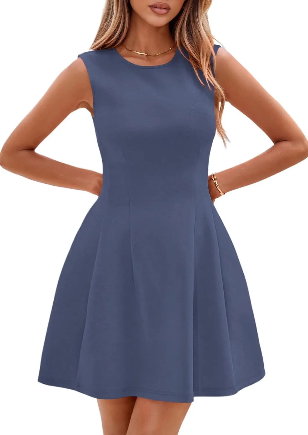 PRETTYGARDEN Women's Short Summer Dress 2025 Elegant Classy A Line Sleeveless Tank Graduation Cocktail Party Mini Dresses