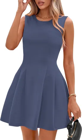 PRETTYGARDEN Women's Short Summer Dress 2025 Elegant Classy A Line Sleeveless Tank Graduation Cocktail Party Mini Dresses