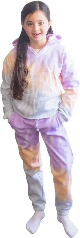 Pure Essence Kids Tie Dye Hoodie and Sweatpants Combo for Kids, Comfortable and Eye-Catching