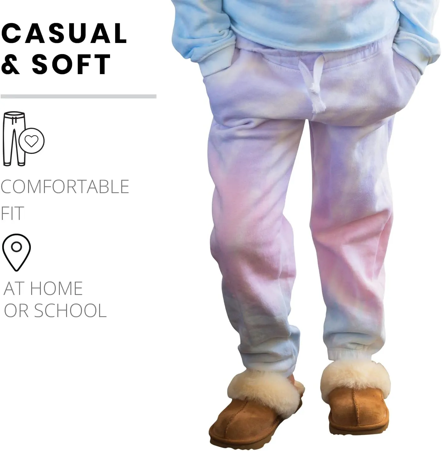 Pure Essence Kids Tie Dye Hoodie and Sweatpants Combo for Kids, Comfortable and Eye-Catching