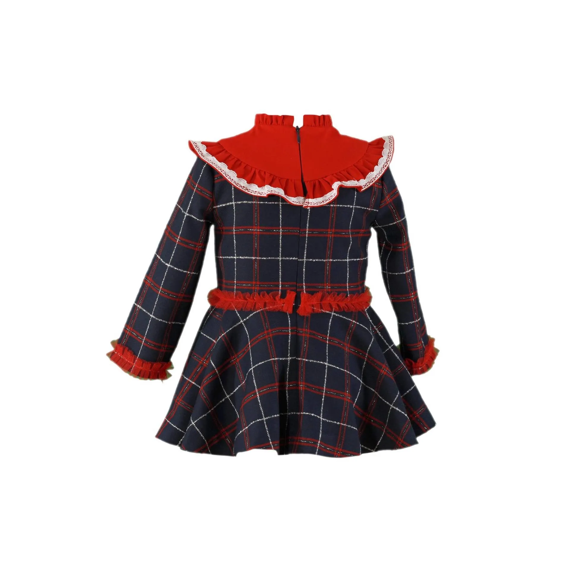 Red Navy Tartan Dress