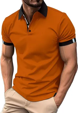 Short Sleeve Polo Shirts for Men Casual Fashion Athletic Polo Bodybuilding Workout Breathable Slim Fit Polo Shirts
