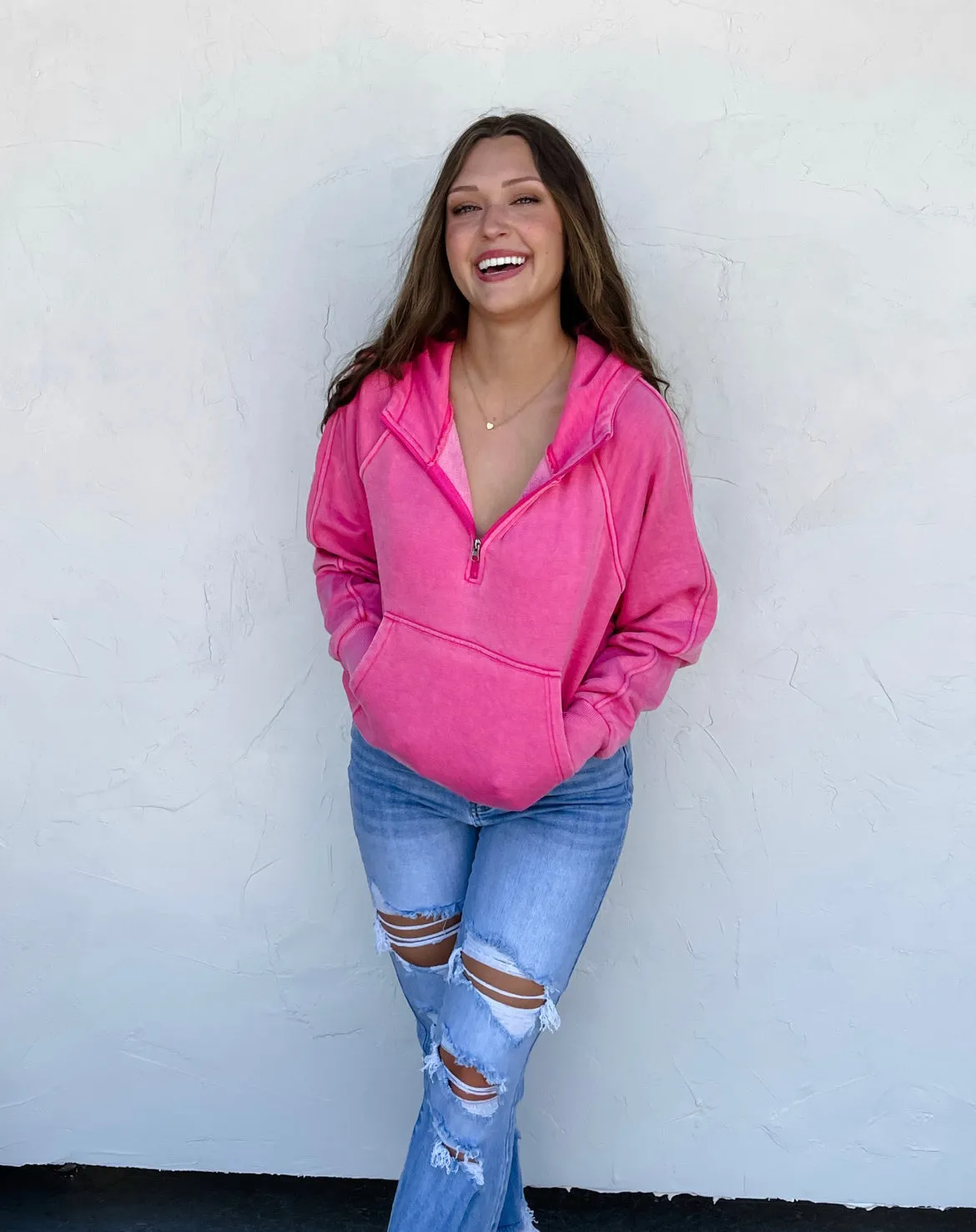 S/M, 2X & 3X ONLY Easy Does It Pullover in Pink