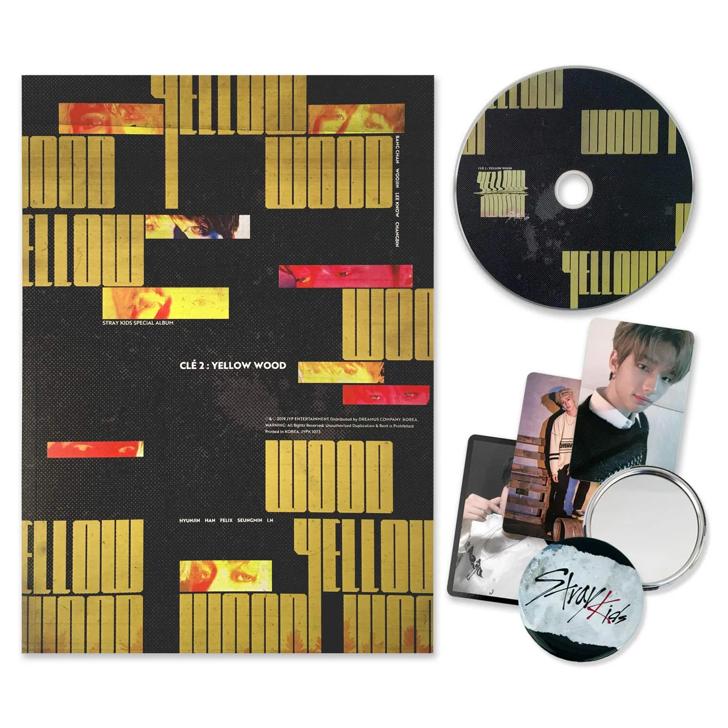 STRAY KIDS Special Album - CLE 2 : YELLOW WOOD [ Yellow Wood ver. ] CD   Photobook   3 QR Photocards   FREE GIFT