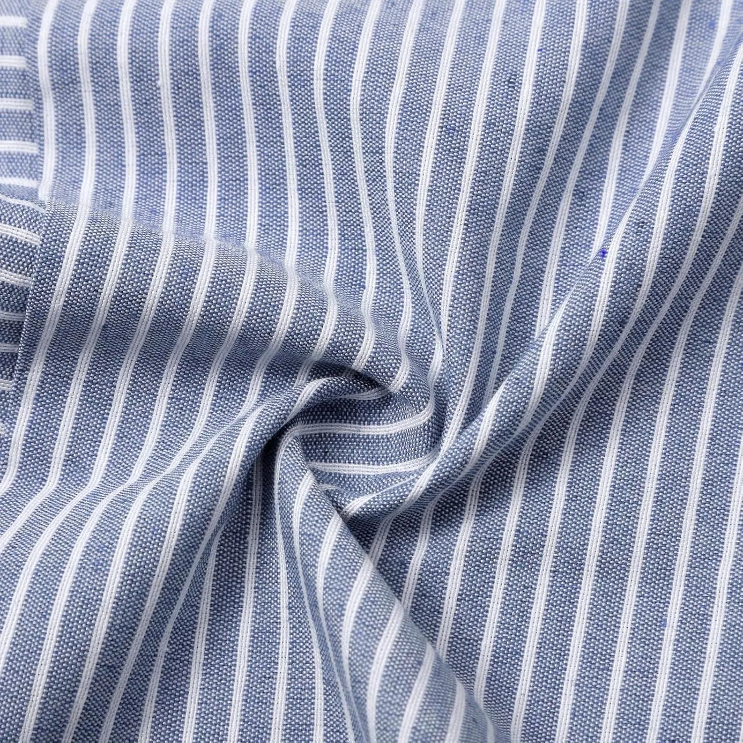 Striped Linen Pants for Women 2025 Summer High Waist Elastic Pants Comfy Side Button Trousers with Pockets