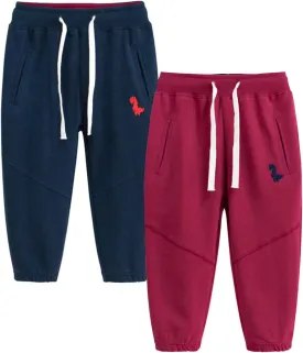 Toddler Boy's 2Pcs Pants, Kids Cotton Pull on Jogger, Boys Dinosaur Elastic Sweatpants