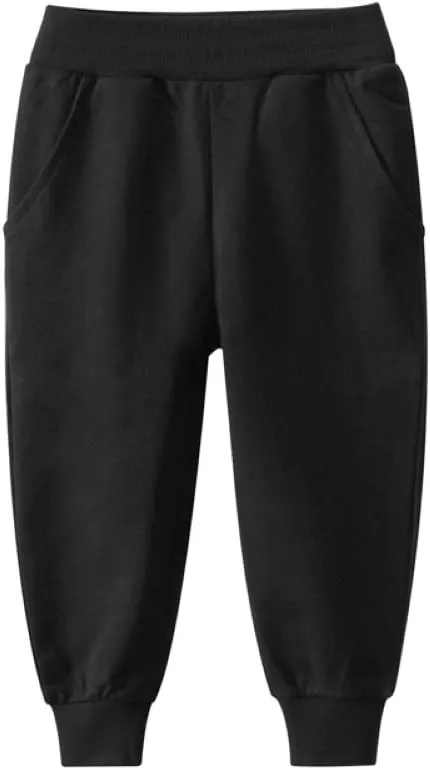 Toddler Boys Cotton Pull-On Sweat Pants, Cartoon Print Jog Sweatpants 2-Pack