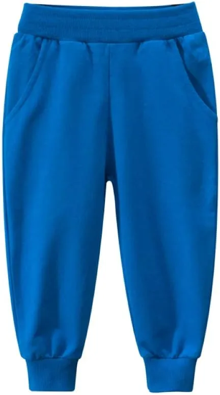 Toddler Boys Cotton Pull-On Sweat Pants, Cartoon Print Jog Sweatpants 2-Pack
