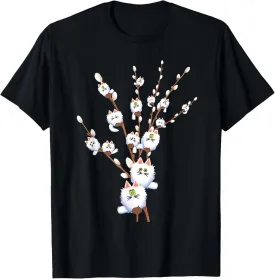 tree cat willow buds flowers tree T-Shirt