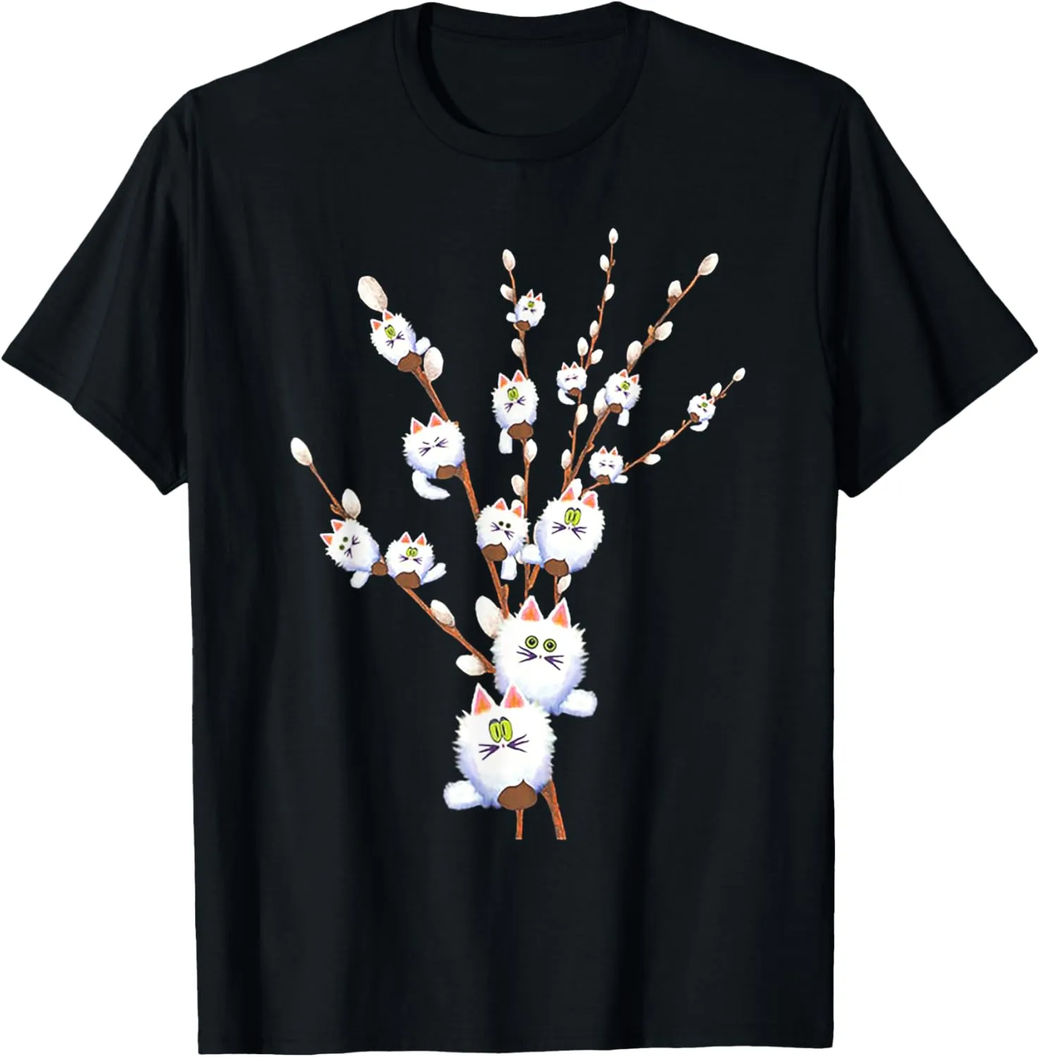 tree cat willow buds flowers tree T-Shirt