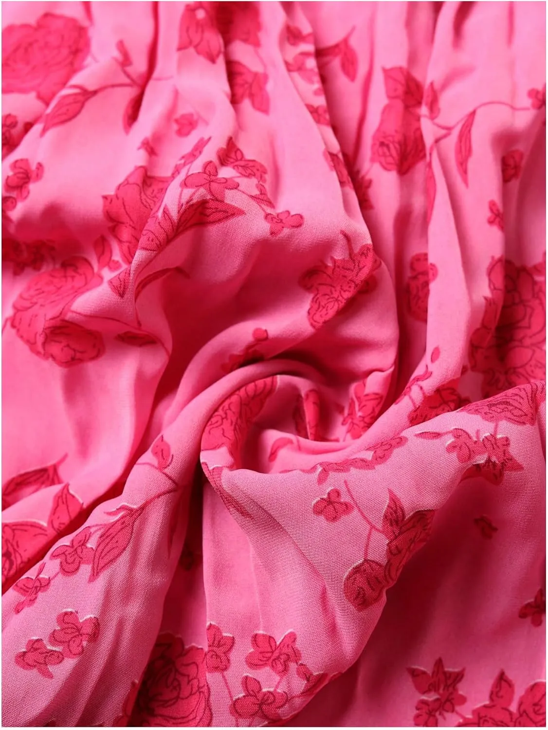 Verdusa Women's Floral Print Tiered Layered Long Skirt High Rise Ruffled Maxi Skirt