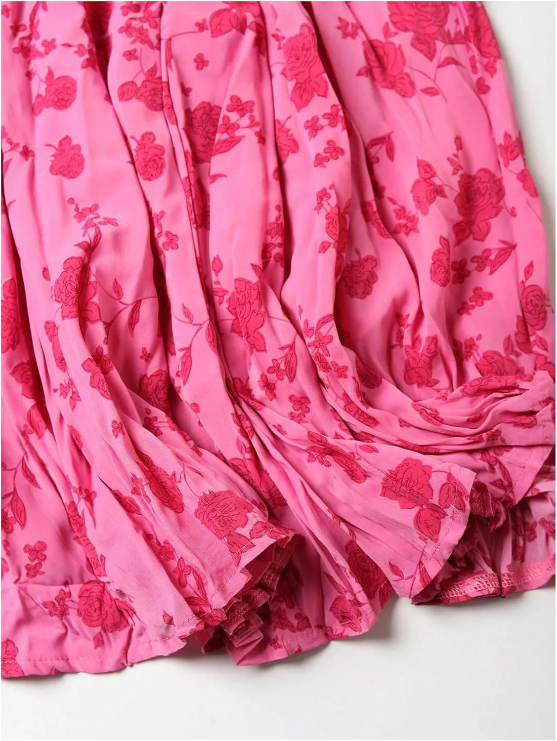 Verdusa Women's Floral Print Tiered Layered Long Skirt High Rise Ruffled Maxi Skirt