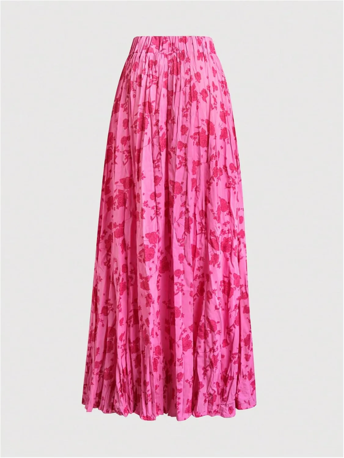 Verdusa Women's Floral Print Tiered Layered Long Skirt High Rise Ruffled Maxi Skirt