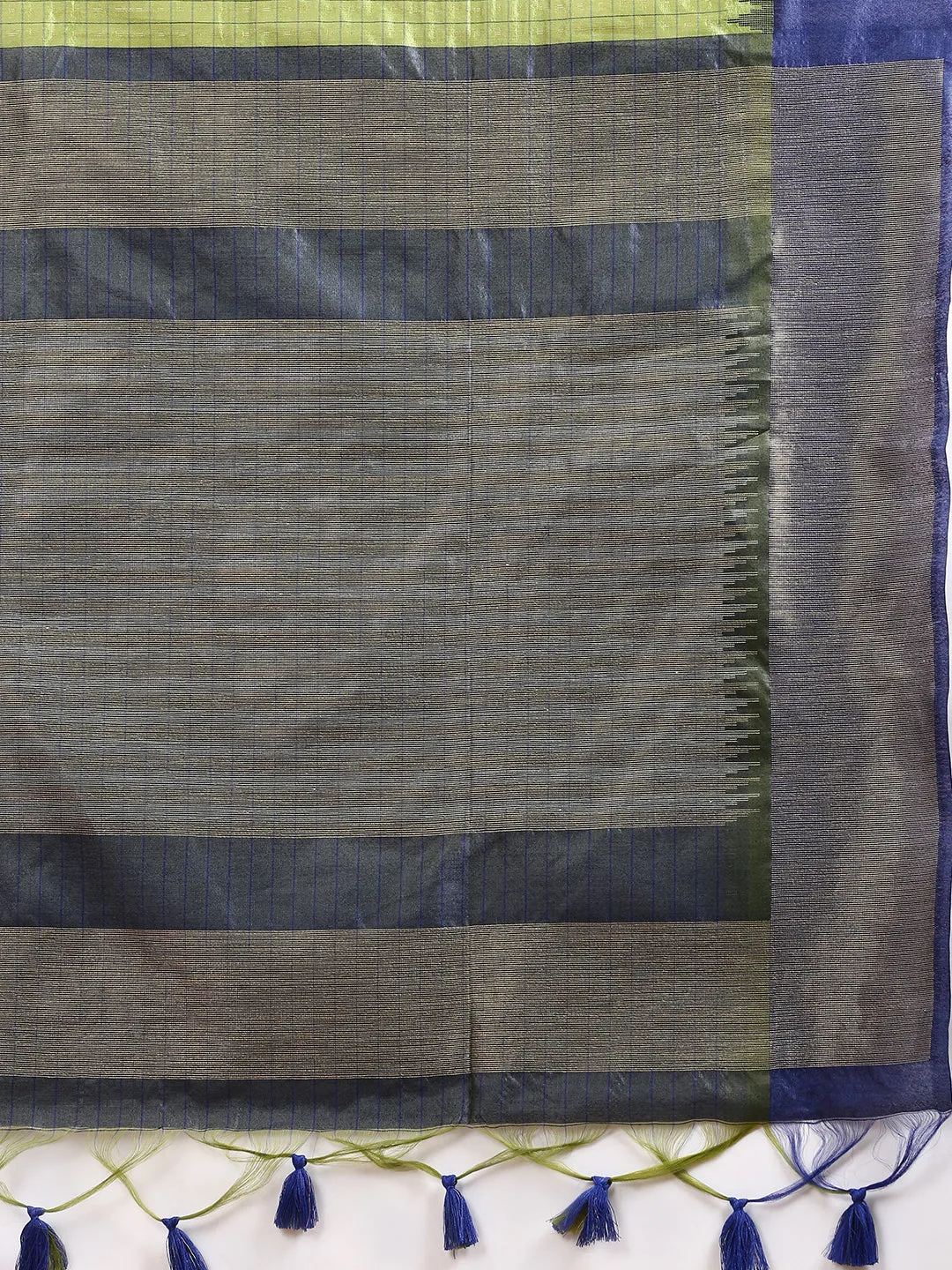 Women Semi Tussar Weaving Saree Green ST183