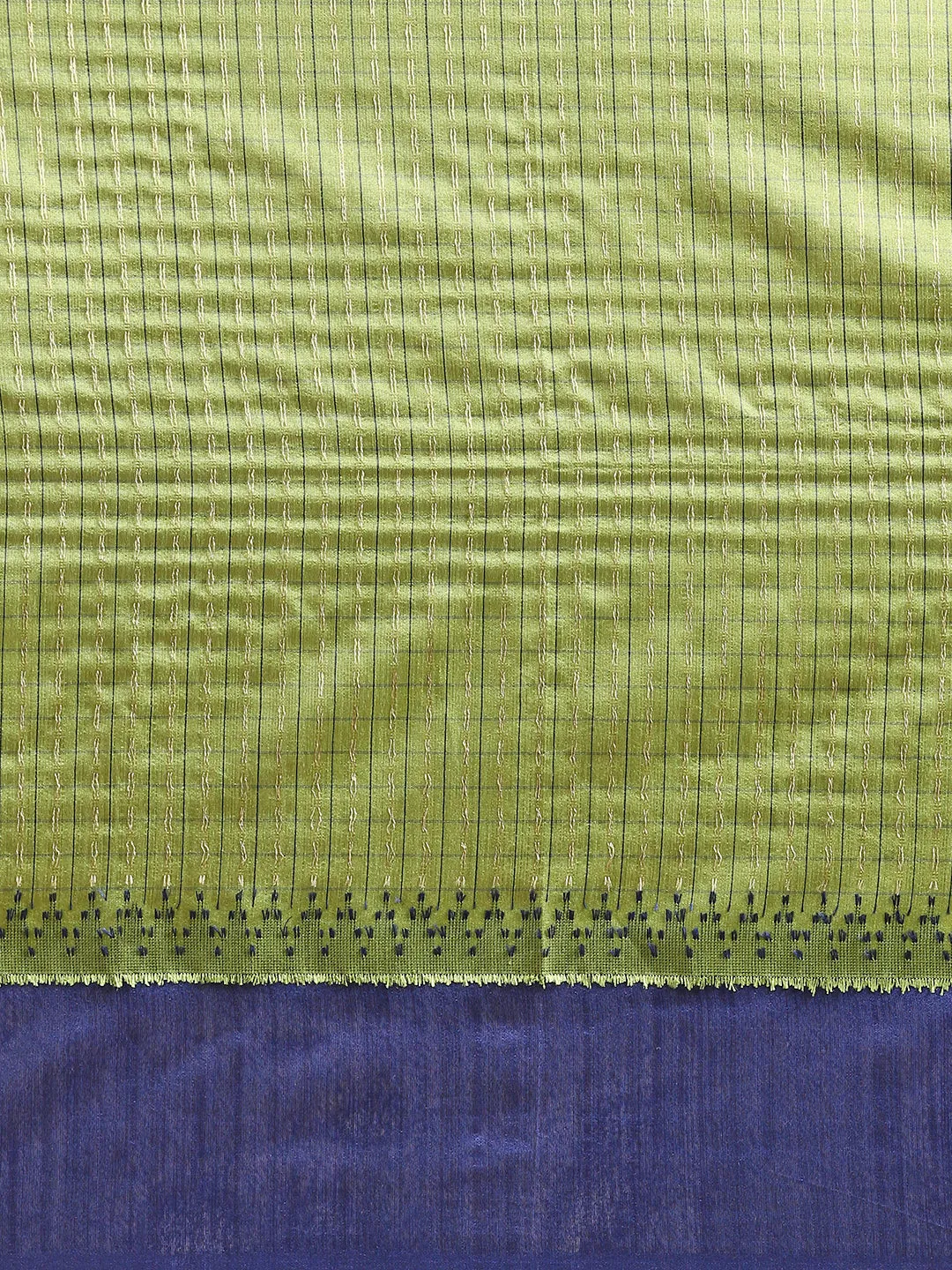 Women Semi Tussar Weaving Saree Green ST183